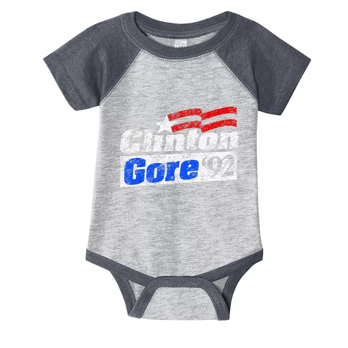 Clinton Gore 92 Presidential Campaign Vintage Retro Gift Infant Baby Jersey Bodysuit