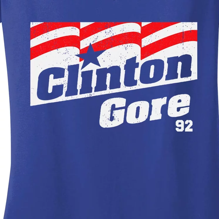 Clinton Gore 92 Retro Campaign Women's V-Neck T-Shirt