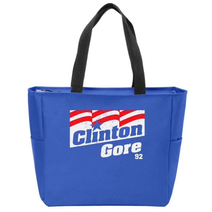 Clinton Gore 92 Retro Campaign Zip Tote Bag