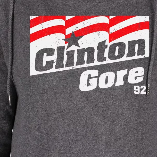 Clinton Gore 92 Retro Campaign Womens Funnel Neck Pullover Hood