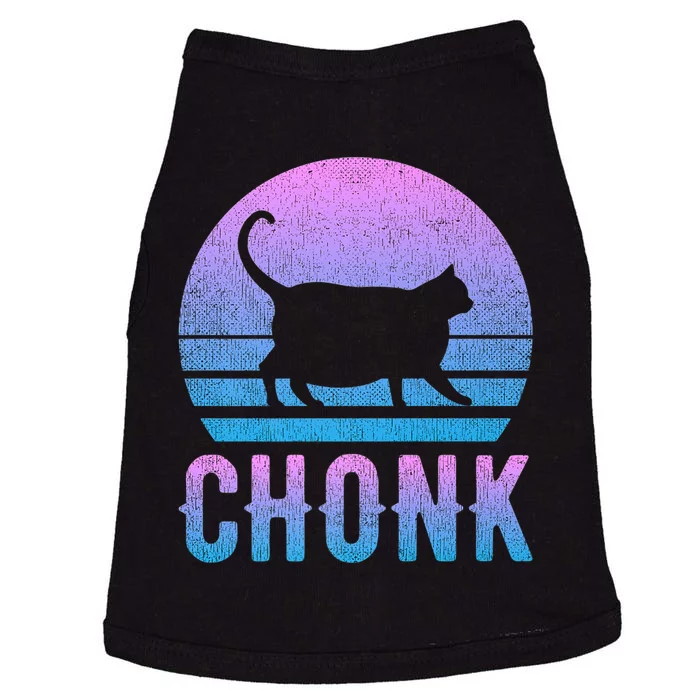 Chonk Gradient 90´S Funny Retro Fat Cat Meme Doggie Tank