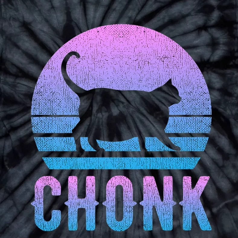 Chonk Gradient 90´S Funny Retro Fat Cat Meme Tie-Dye T-Shirt