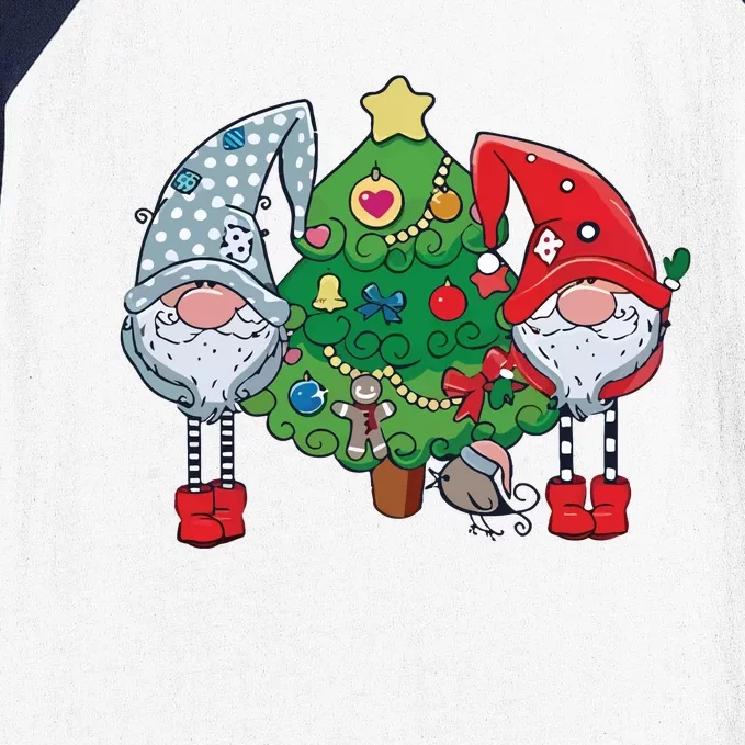 Christmas Gnomes And Tree Baseball Sleeve Shirt