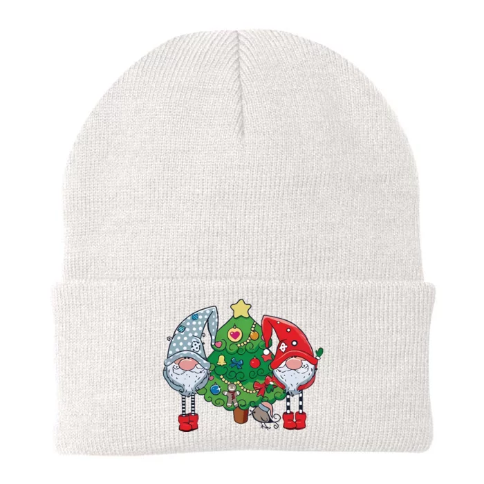 Christmas Gnomes And Tree Knit Cap Winter Beanie