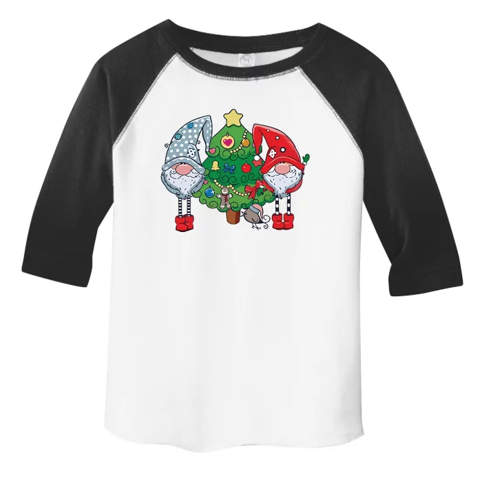 Christmas Gnomes And Tree Toddler Fine Jersey T-Shirt