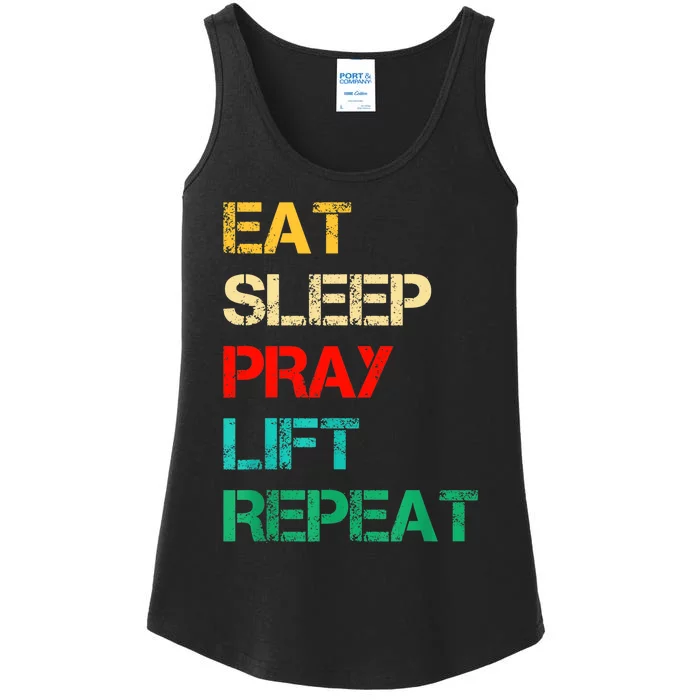 Christian Gym And Jesus Gym For Eat Sleep Pray Repeat Ladies Essential Tank