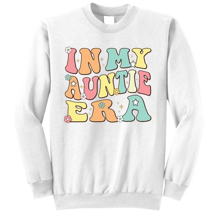 Christmas Groovy Auntie Era Baby Announcement Sweatshirt