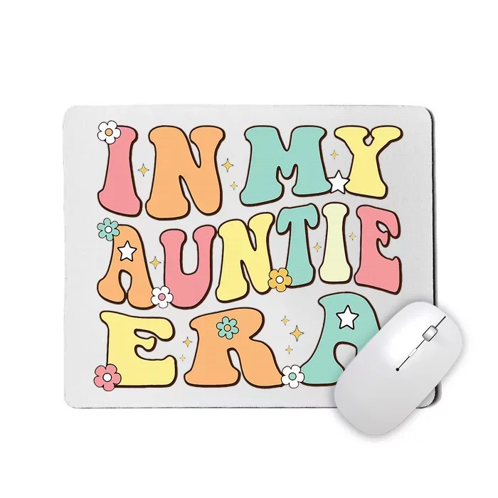 Christmas Groovy Auntie Era Baby Announcement Mousepad