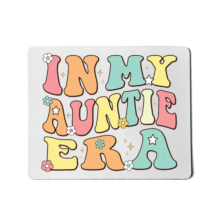 Christmas Groovy Auntie Era Baby Announcement Mousepad