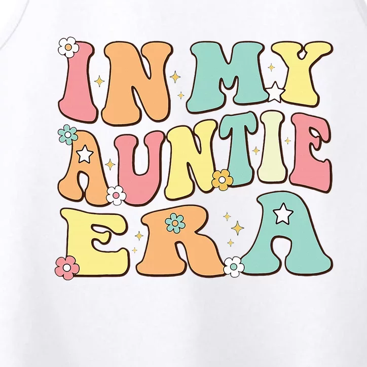 Christmas Groovy Auntie Era Baby Announcement Performance Tank