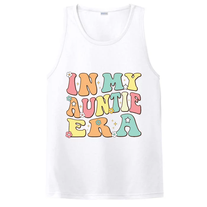 Christmas Groovy Auntie Era Baby Announcement Performance Tank