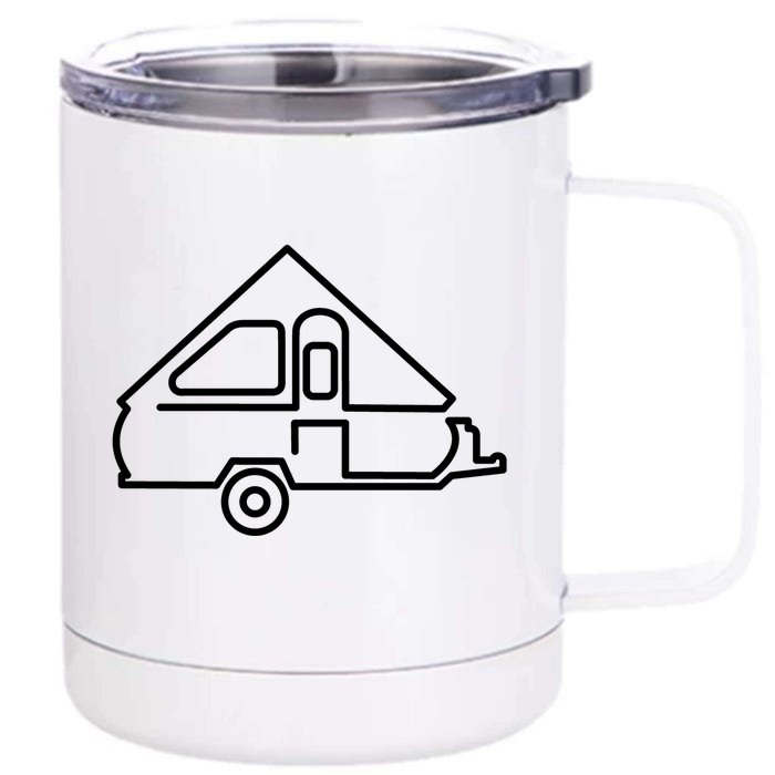 Camping Gift Aliner Travel Trailer Afunny Giftframe Camper Front & Back 12oz Stainless Steel Tumbler Cup