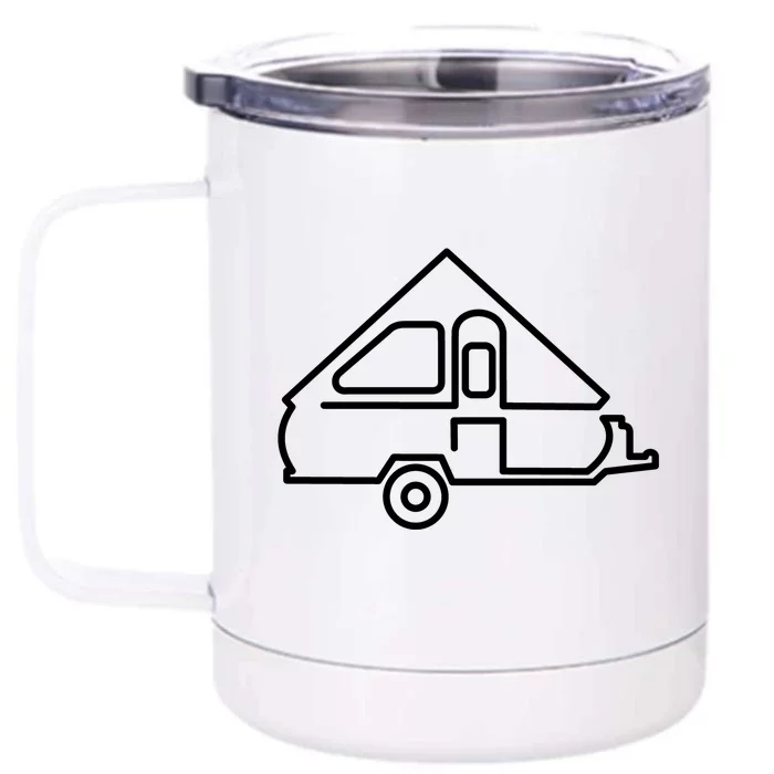 Camping Gift Aliner Travel Trailer Afunny Giftframe Camper Front & Back 12oz Stainless Steel Tumbler Cup