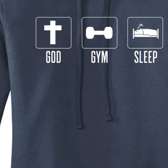 Christian Gym And Jesus Gym For God Gym Sleep Funny Gift Women's Pullover Hoodie