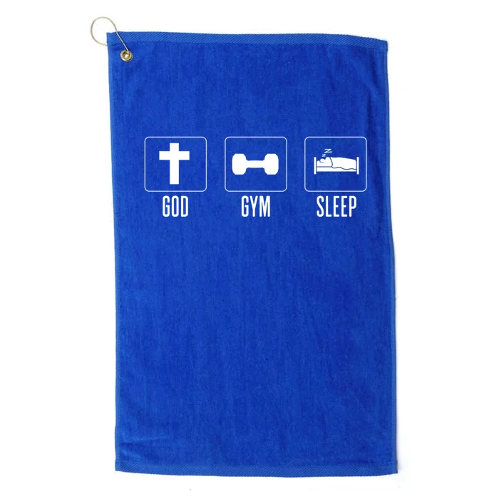 Christian Gym And Jesus Gym For God Gym Sleep Funny Gift Platinum Collection Golf Towel