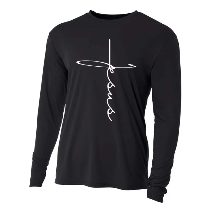 Christian Gospel And Bible Phrase For Our Lord Jesus Cooling Performance Long Sleeve Crew