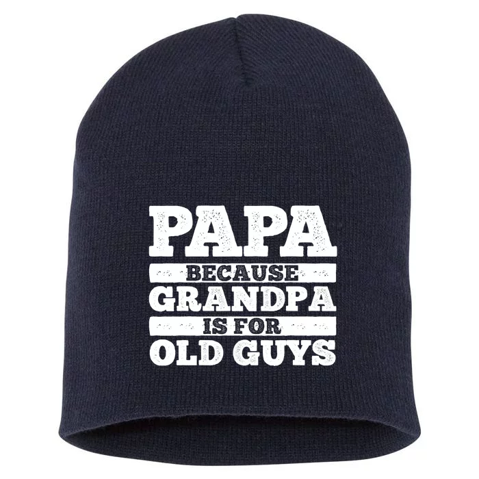 Cool Grandpa Art For Grandfather Papa Parent Fathers Day Short Acrylic Beanie