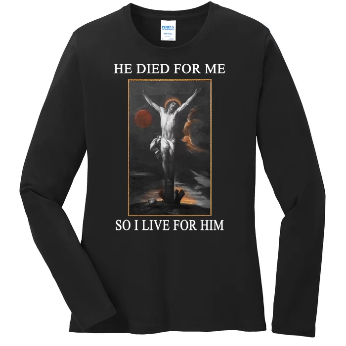 Christian Gospel And Bible Phrase For Our Lord Jesus Ladies Long Sleeve Shirt