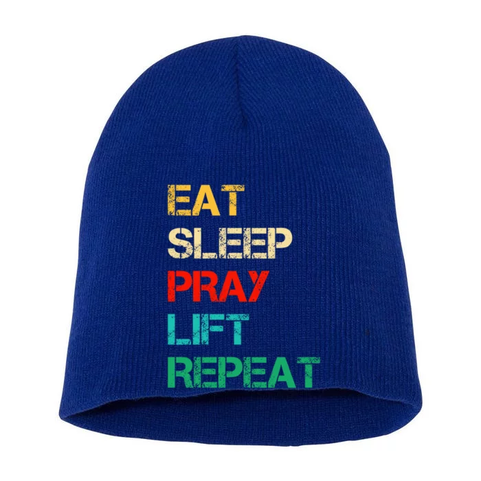 Christian Gym And Jesus Gym For Eat Sleep Pray Repeat Gift Short Acrylic Beanie