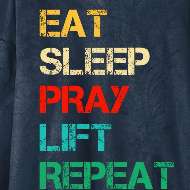 Christian Gym And Jesus Gym For Eat Sleep Pray Repeat Gift Hooded Wearable Blanket