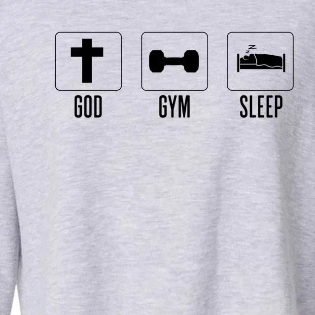 Christian Gym And Jesus Gym For God Gym Sleep Funny Gift Cropped Pullover Crew