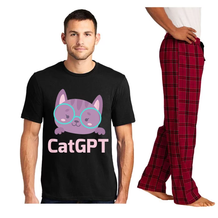 Cat GPT Ai Cat Geek Cat Lovers & Chat GPT Back To School Pajama Set