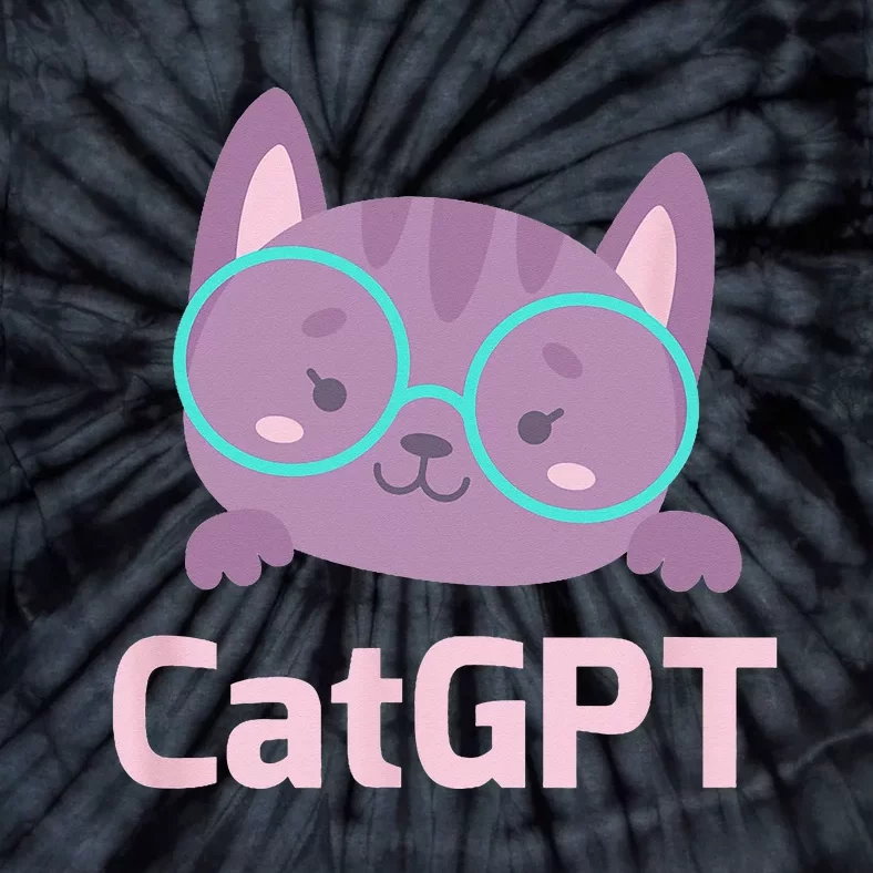 Cat GPT Ai Cat Geek Cat Lovers & Chat GPT Back To School Tie-Dye T-Shirt