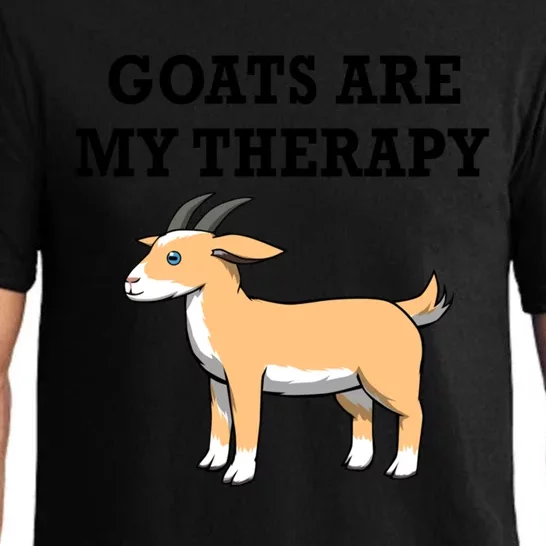 Cute Goat As A Therapy Ironic Quote Meaningful Gift Pajama Set