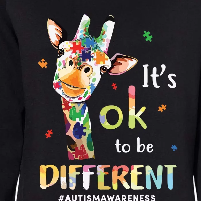 Cute Giraffe Animals Be Different Autism Awareness Womens California Wash Sweatshirt