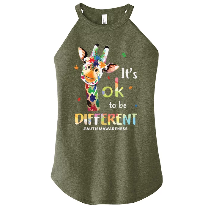 Cute Giraffe Animals Be Different Autism Awareness Women’s Perfect Tri Rocker Tank