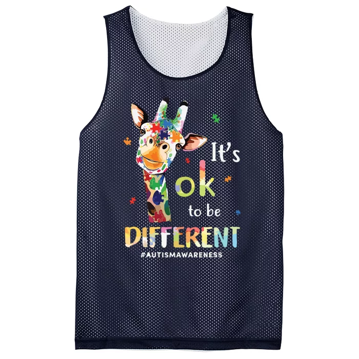 Cute Giraffe Animals Be Different Autism Awareness Mesh Reversible Basketball Jersey Tank