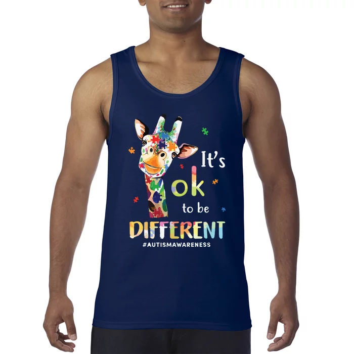 Cute Giraffe Animals Be Different Autism Awareness Tank Top