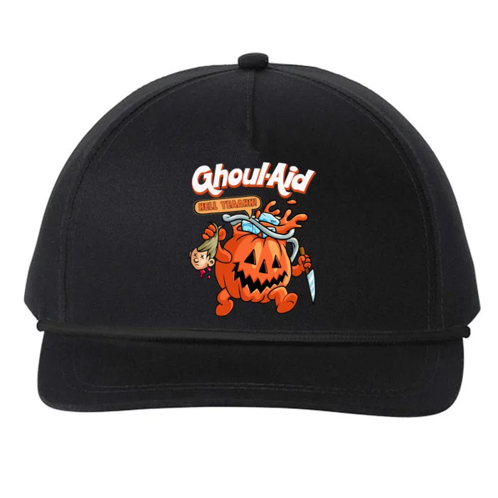 Cool Ghoul Aid Funny Ghoul Pumpkin Cute Meme Halloween Snapback Five-Panel Rope Hat