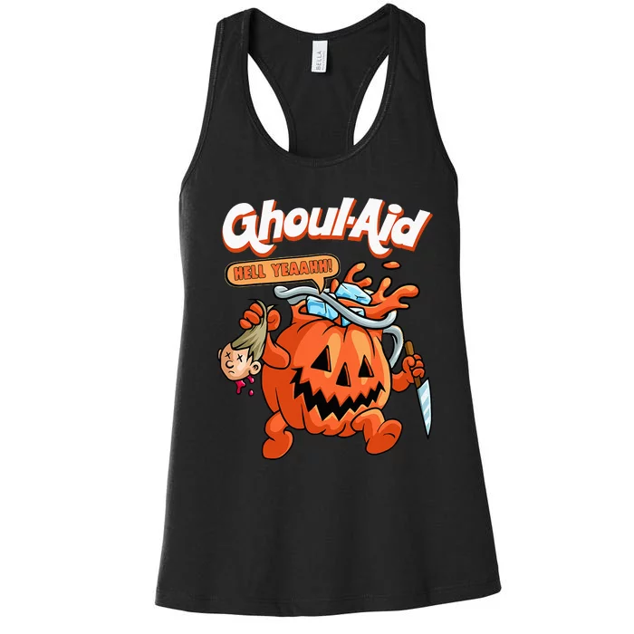 Cool Ghoul Aid Funny Ghoul Pumpkin Cute Meme Halloween Women's Racerback Tank