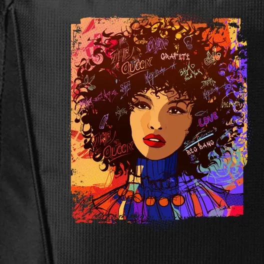 Coloful Graffiti Afro Woman City Backpack