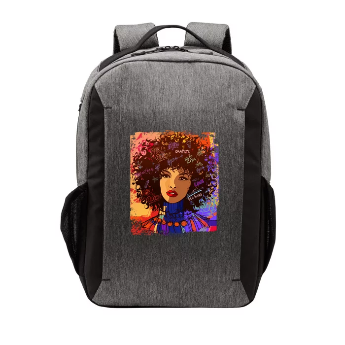 Coloful Graffiti Afro Woman Vector Backpack