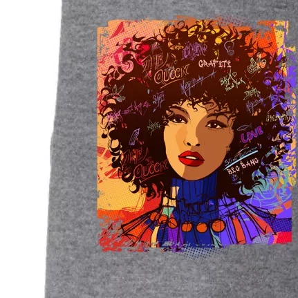 Coloful Graffiti Afro Woman Doggie 3-End Fleece Hoodie