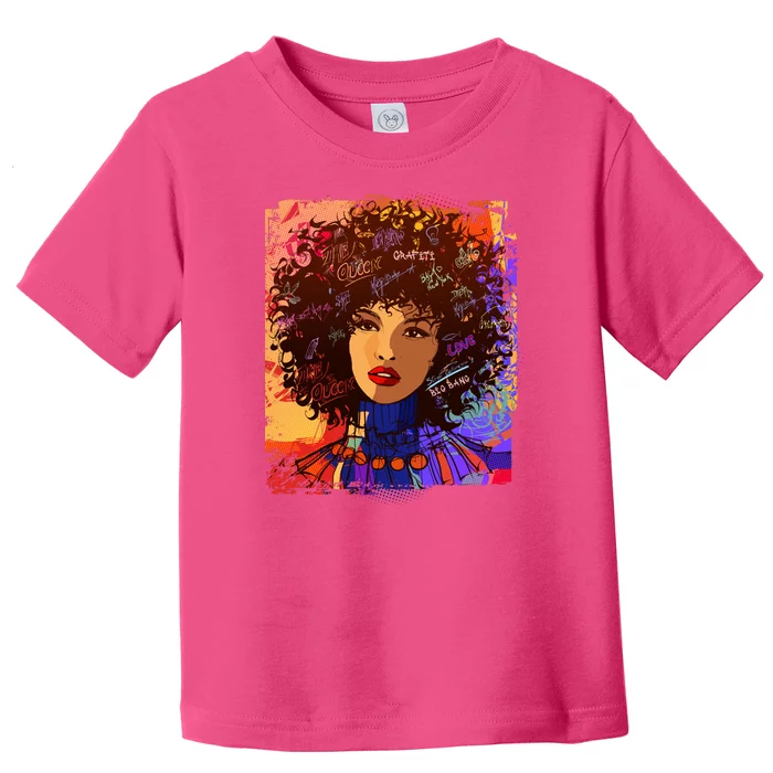 Coloful Graffiti Afro Woman Toddler T-Shirt