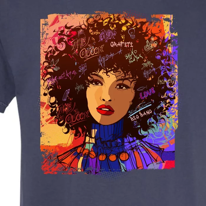 Coloful Graffiti Afro Woman Garment-Dyed Heavyweight T-Shirt