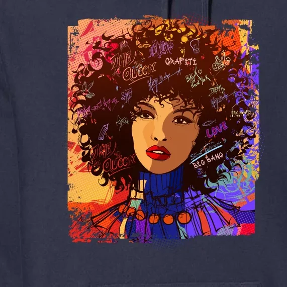 Coloful Graffiti Afro Woman Premium Hoodie