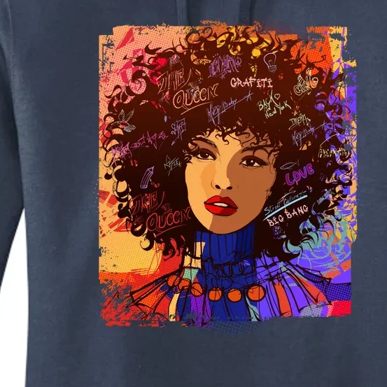 Coloful Graffiti Afro Woman Women's Pullover Hoodie