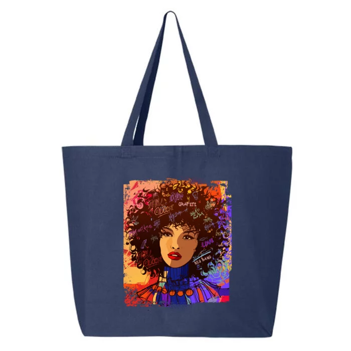 Coloful Graffiti Afro Woman 25L Jumbo Tote