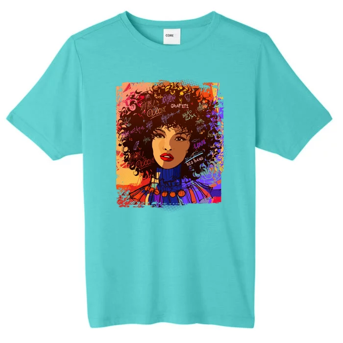 Coloful Graffiti Afro Woman ChromaSoft Performance T-Shirt