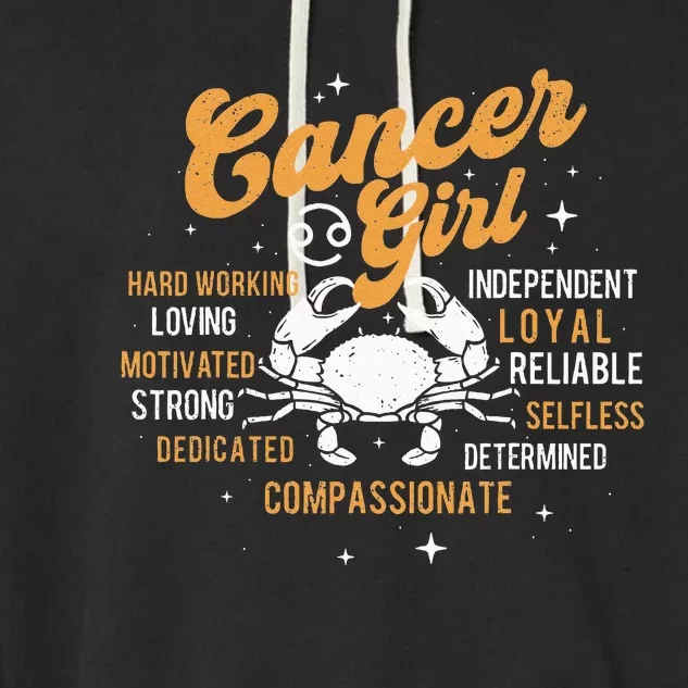 Cancer Girl Astrology Lover Zodiac Sign Horoscope Garment-Dyed Fleece Hoodie