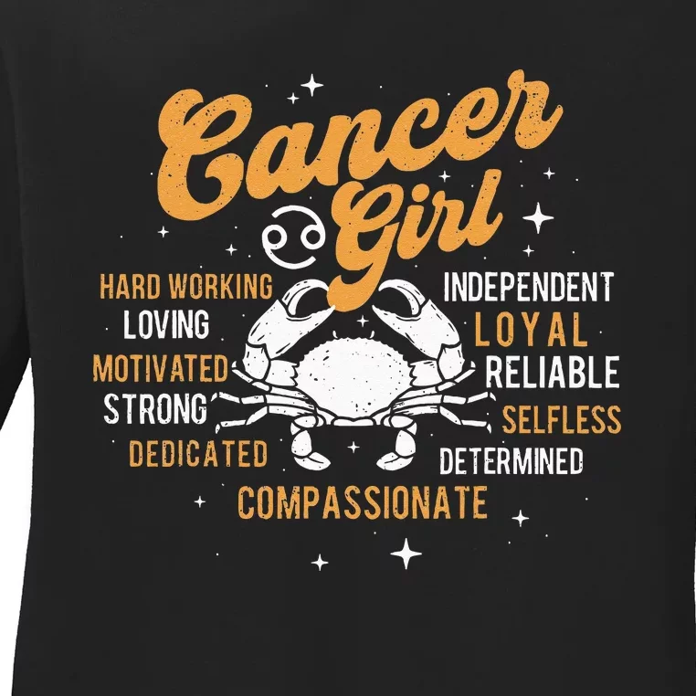 Cancer Girl Astrology Lover Zodiac Sign Horoscope Ladies Long Sleeve Shirt