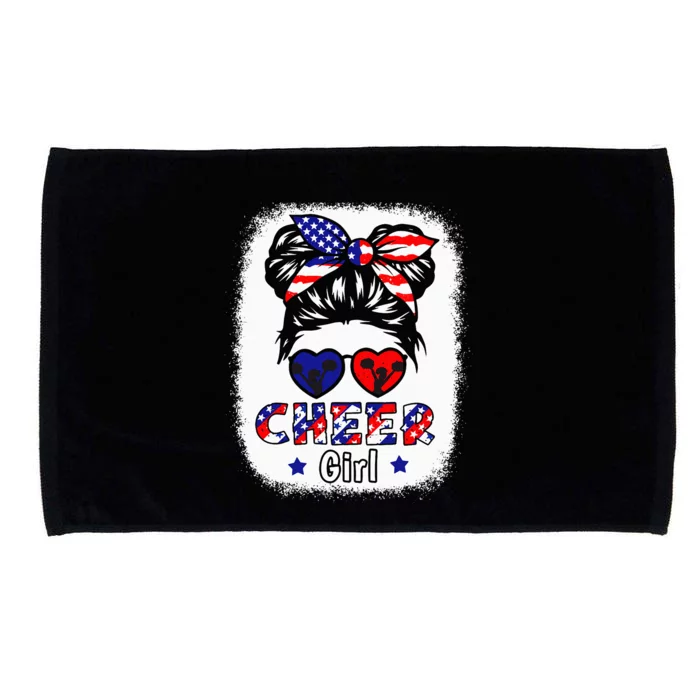 Cheer Girl American Flag Cheerleader Patriotic 4th July Teen Microfiber Hand Towel