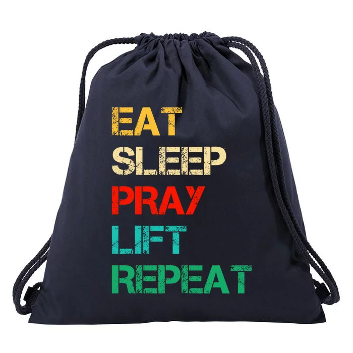 Christian Gym And Jesus Gym For Eat Sleep Pray Repeat Gift Drawstring Bag