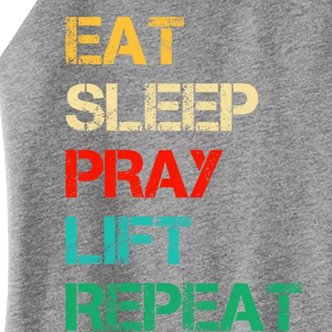 Christian Gym And Jesus Gym For Eat Sleep Pray Repeat Gift Women’s Perfect Tri Rocker Tank