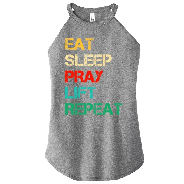 Christian Gym And Jesus Gym For Eat Sleep Pray Repeat Gift Women’s Perfect Tri Rocker Tank