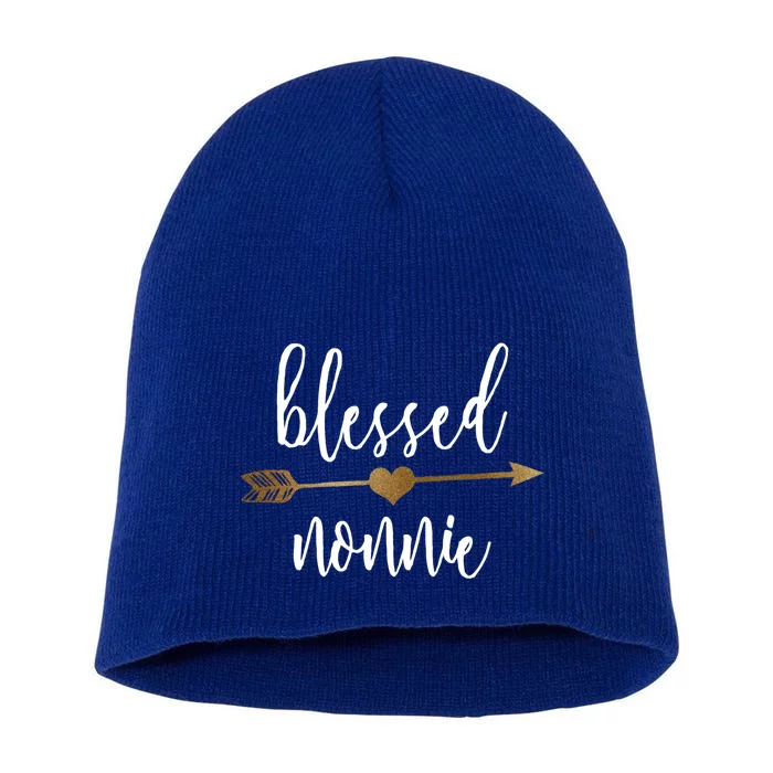 Cute Gold Arrow Blessed Nonnie Cool Gift Grandma Cool Gift Short Acrylic Beanie